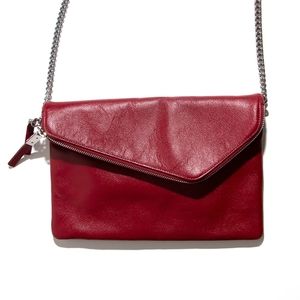 Henri Bendel envelope red crossbody bag